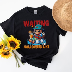 Warten auf Halloween Shirt Horrorfilm Killer Auf Wiedersehen Sommer Scary Spooky T-Shirt für Männer Frauen Tshirt Gruselige Kostüm T-Shirt für Männer Frauen
