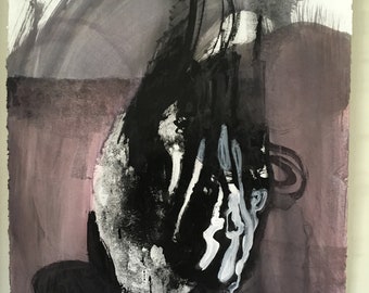 Payaso Hopi transformado - monotipo con dibujo añadido - artista Karim Shuquem