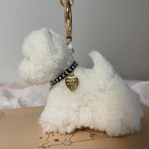 West Highland Terrier Plush Keychain: Custom Collar, Handmade Dog Lover Gift