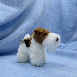 Custom Fox Terrier Plush Keyring: Personalized Dog Memorial