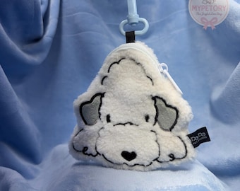 Bedlington Terrier Fleece Pouch | Cozy Plush Poop Bag Holder Bag Charm