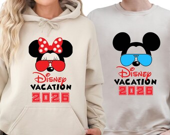 Disney 2026 Family Vacation Sweatshirt, Mickey Castle 2026 Hoodie, Disneyland Family Trip Shirt, Custom Mickey Trip Shirt, Family Matching