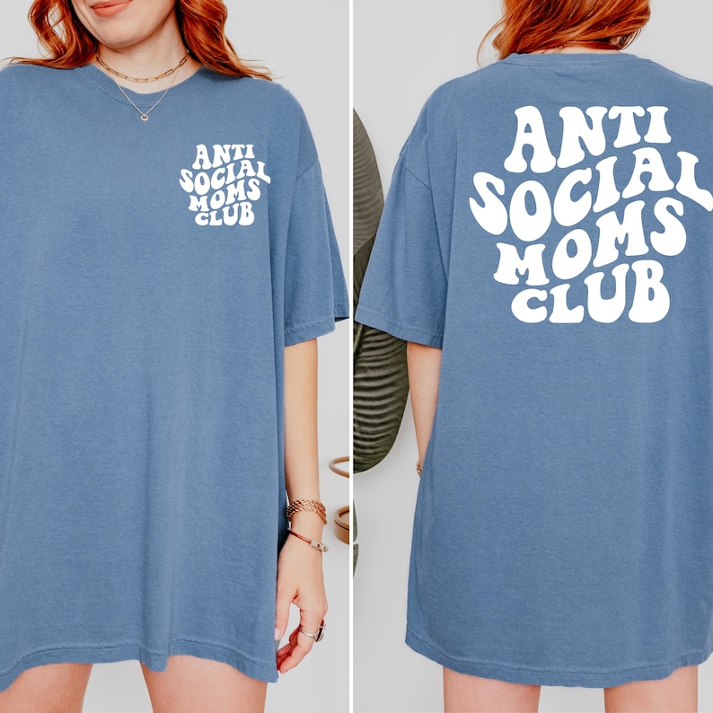Camiseta del Club de Mamás Antisociales, divertida para mamás, antisocial, regalo para mamás introvertidas, regalo para el Día de la Madre, vida de mamá imagen 4
