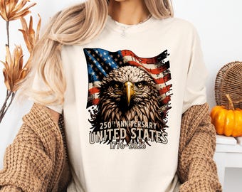 Camiseta Comfort Colors del 250 aniversario de EE. UU., camiseta vintage con la bandera de EE. UU.