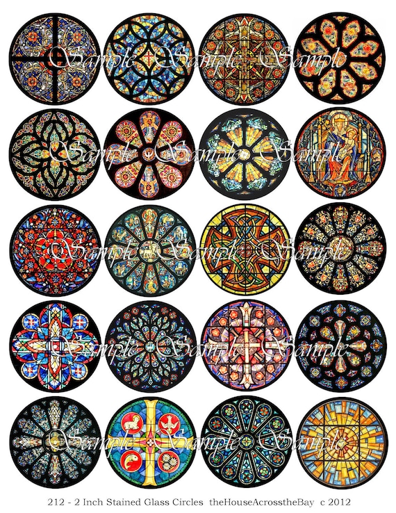 Stained Glass Circles 2 Inch