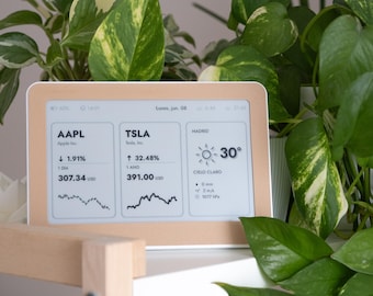 Minimalist E-Ink Stock Ticker | Brisa Daylo, Warm Studio collection,  Crypto ETF Desk Display