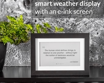 Black Wood E-Ink Weather Display | 7.5 Inch WiFi Forecast Frame