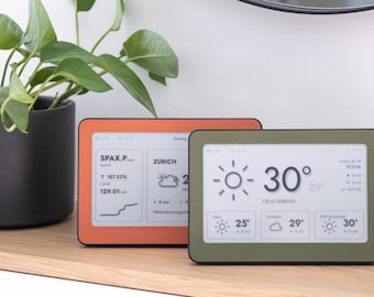 Weather Display | No-Glow E-Ink | Brisa Daylo Earth & Ink WiFi Forecast Frame, AQI