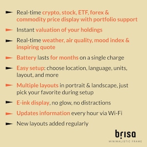 Brisa crypto, stock, etf e-ink live price ticker features