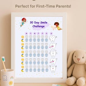 Journal du défi des enfants : brossez-vous les dents : suivi de la routine dentaire quotidienne, tableau des habitudes d'hygiène imprimable pour garçons et filles