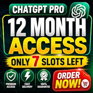 ChatGPT Pro  Account 12 Months | Advanced AI, Unlimited Chat, Deep Research & Image Creation