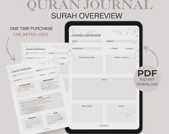 Minimalist Quran Journal Printable | Islamic Reflection (PDF)