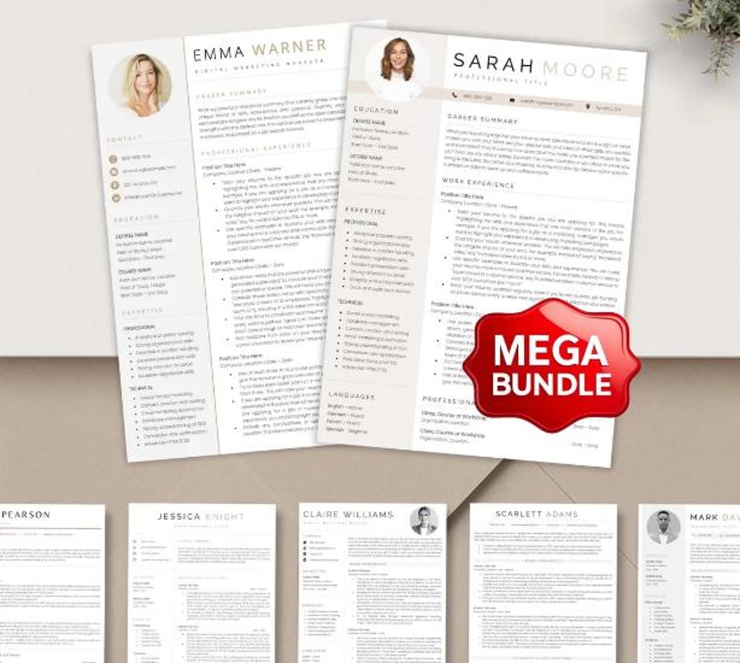 ATS Resume Template Bundle | 21 Modern CV Designs, Word & Canva ...