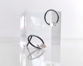 Sterling silver circle and butterfly earrings