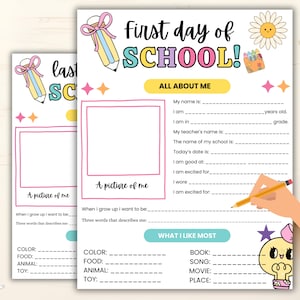 First and Last Day of School Interview,First Day of School Printable, All About Me Printable, Memory Box Printable, back to school interview