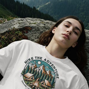 Adventure Hiking T Shirt Hike The Adventure Graphic Tee Campfire Tent Mountain Nature Lover Shirt Outdoor Explorer Unisex Travel Vibe Tee