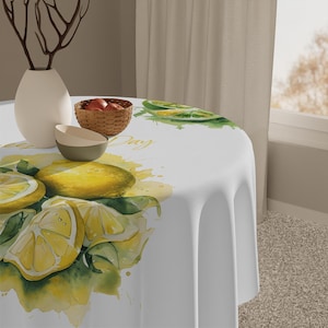 Citrus Print Tablecloth: Lemon & Orange - Summer Kitchen Decor