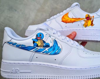 Aangepaste Pokémon Nike Air Force 1 Low | Handgeschilderde cartoon sneakers | Unieke uniseks sneakers
