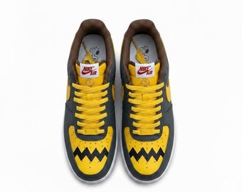 Custom Charlie Brown Peanuts Nike Air Force 1 | Hand Painted Sneakers | Cartoon Custom Trainers | Personalised Gift | Snoopy Sneakers
