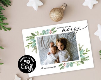 Holly Border Holiday Card