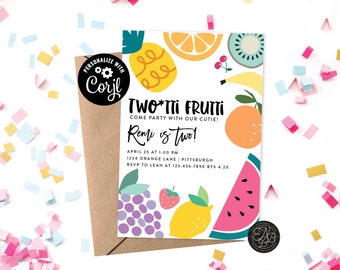 Two-tti Frutti Birthday Invitation