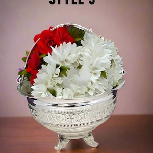 Duits zilveren serveerschalen – Sierlijk poeja-accessoire, tempeldecor, snackset