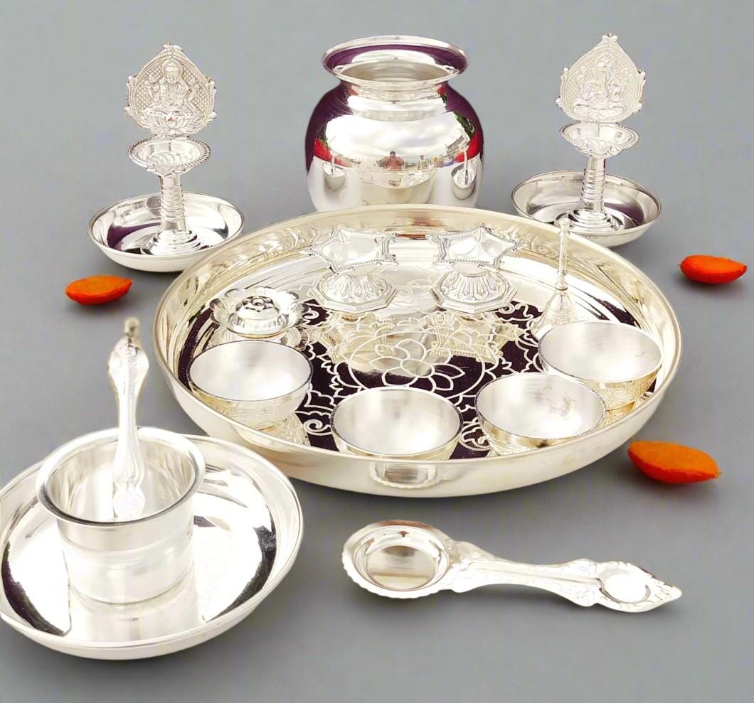 Pure Silver Pooja Thali Canada