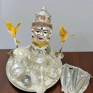 Duitse zilveren Pooja thali-set voor Vara Lakshmi Pooja/Diwali/Housewarming Pooja