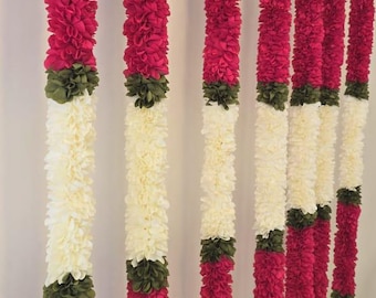 Set of 4 Gajra Hangings – 52" Floral Garland for Diwali, Pooja, Wedding Decor