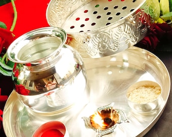 German Silver Karwachauth Set The Complete Combo Set