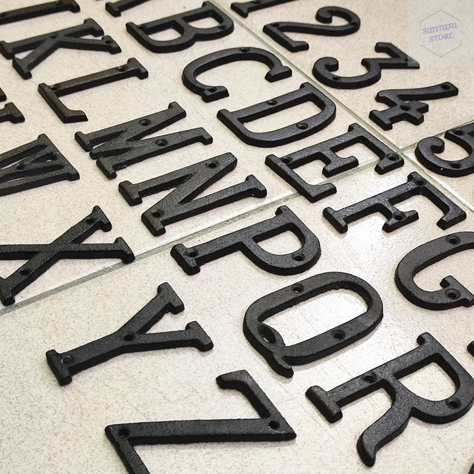 Metal Cast Iron House Numbers And Letters Sign Door Plate 3D Etsy