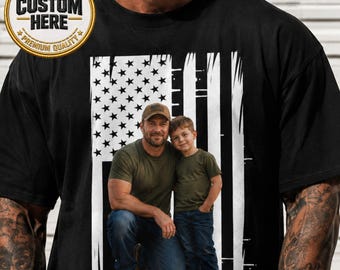 Camiseta personalizada para papá e hijos, camiseta personalizada para papá, camiseta para papá e hijo, camiseta con foto familiar, regalo del Día del Padre para papá
