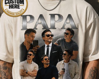 Camiseta personalizada con foto de papá, camiseta con foto de papá personalizada, regalo del Día del Padre para papá, camiseta genial para papá, ropa con foto familiar