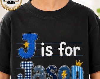 Custom Name Boys Toddler Shirt, Back to School Kindergarten Tee, Personalize School Alphabet Kids Shirt, First Day of School