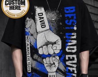 Custom Dad Raised Fist Bump Shirt, Custom Kid Names Athletic Tee, Father's Day Gift, Best Dad Ever Shirt, Dad Kids Matching Shirt