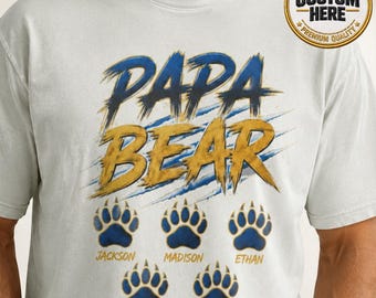 Camiseta personalizada de Papá Oso, regalo del Día del Padre para el abuelo, el mejor papá del mundo, camiseta de los nietos para abuelos, regalo para el abuelo
