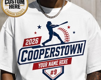 Camiseta de béisbol personalizada, camiseta de equipo de béisbol personalizada, camiseta de jugador de béisbol, camiseta de béisbol de Cooperstown, regalo de béisbol para niños y aficionados.