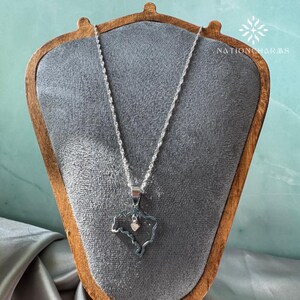 Brasilien Karte Umriss Charme • Edelstahl vergoldet Charme • Brasilien Karte mit Herz Anhänger • Geschenk Halskette Charme • Landkarte Charms