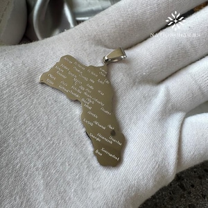 Groß Kurdistan Region Karte Umriss Charme • Edelstahl vergoldet Charme • Kurdistan Städte Karte Charme • Geschenk DIY Halskette Charm