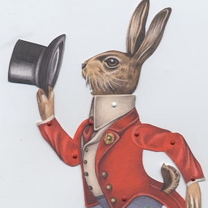 Alfred the Easter Bunny downloadable paper puppet image 1