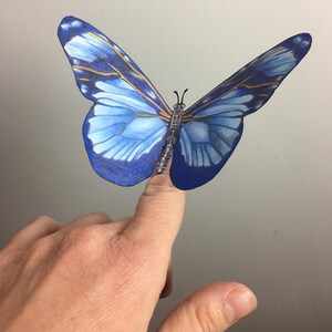 Marionette di carta scaricabili Monarch e Blue Butterflies