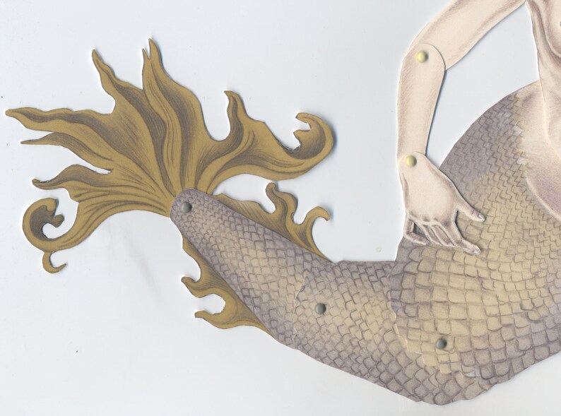 Mermaid Downloadable Paper Puppet Etsy
