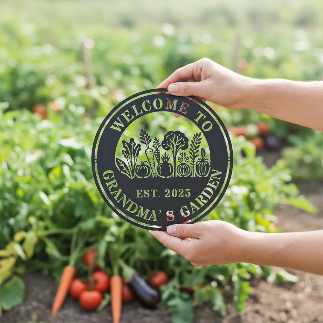 Custom Garden Sign, Personalized Vegetable Sign, Garden Decor ...