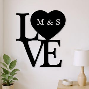 Personalized Heart metal Sign | Heart Metal Wall Art | Love Family Name Metal Sign | Custom Heart Metal Sign | Anniversary /Wedding Gift