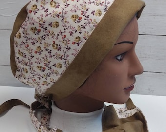 Scrub Skull Cap Face Mask Set Calico Print Folding Visor Soap Making Hat Medical Nurse Washable Cotton Fabric Ready-Made Hair Bonnet
