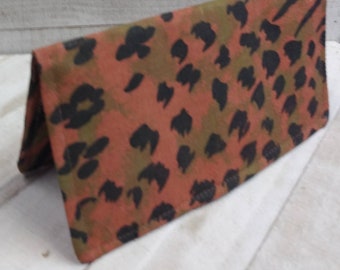 Brown Leopard Checkbook Cover Debit Registry Fabric Wallet Coupon Holder Clutch Purse Billfold Ready-Made