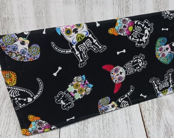DOGS SKELETONS Checkbook Cover X RAYS Wallet Holder Clutch Purse Billfold Coupon Keeper