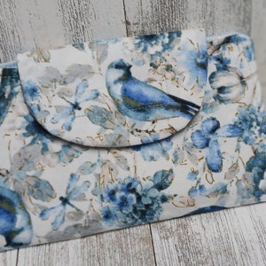 Cartera, Cartera, Monedero, Billetera, Cubierta de chequera, Juego de ranuras para tarjetas, Pájaros AZULES, Hecho a mano en EE. UU.