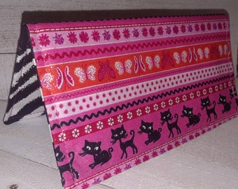 WALLET Debit Card Registry Coupon Holder Clutch Purse Billfold Wallet Cute Cats Pink Sparkle Ready-Made