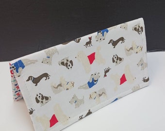 CHECK BOOK Cover and Debit Card Document Coupon Organizer Dog Breeds Fabric Print